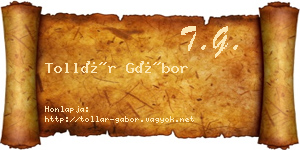 Tollár Gábor névjegykártya